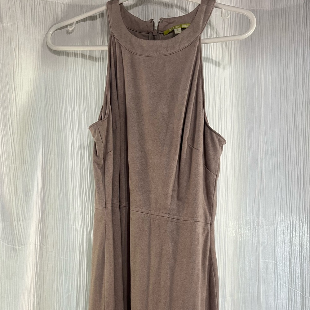 Gianni Bini Brown Halter Sheath Midi Dress